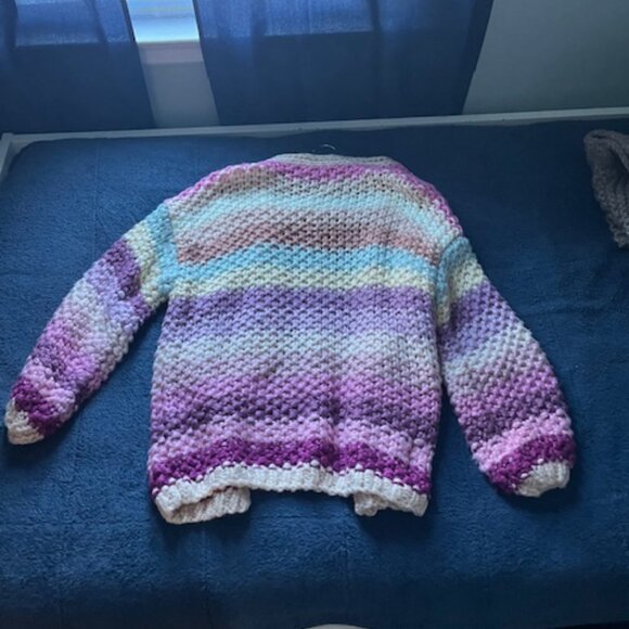 HMXD Women's Chunky Knit Cardigan, New Without Tags, Never Worn, One Size, Multi - Picture 5 of 5